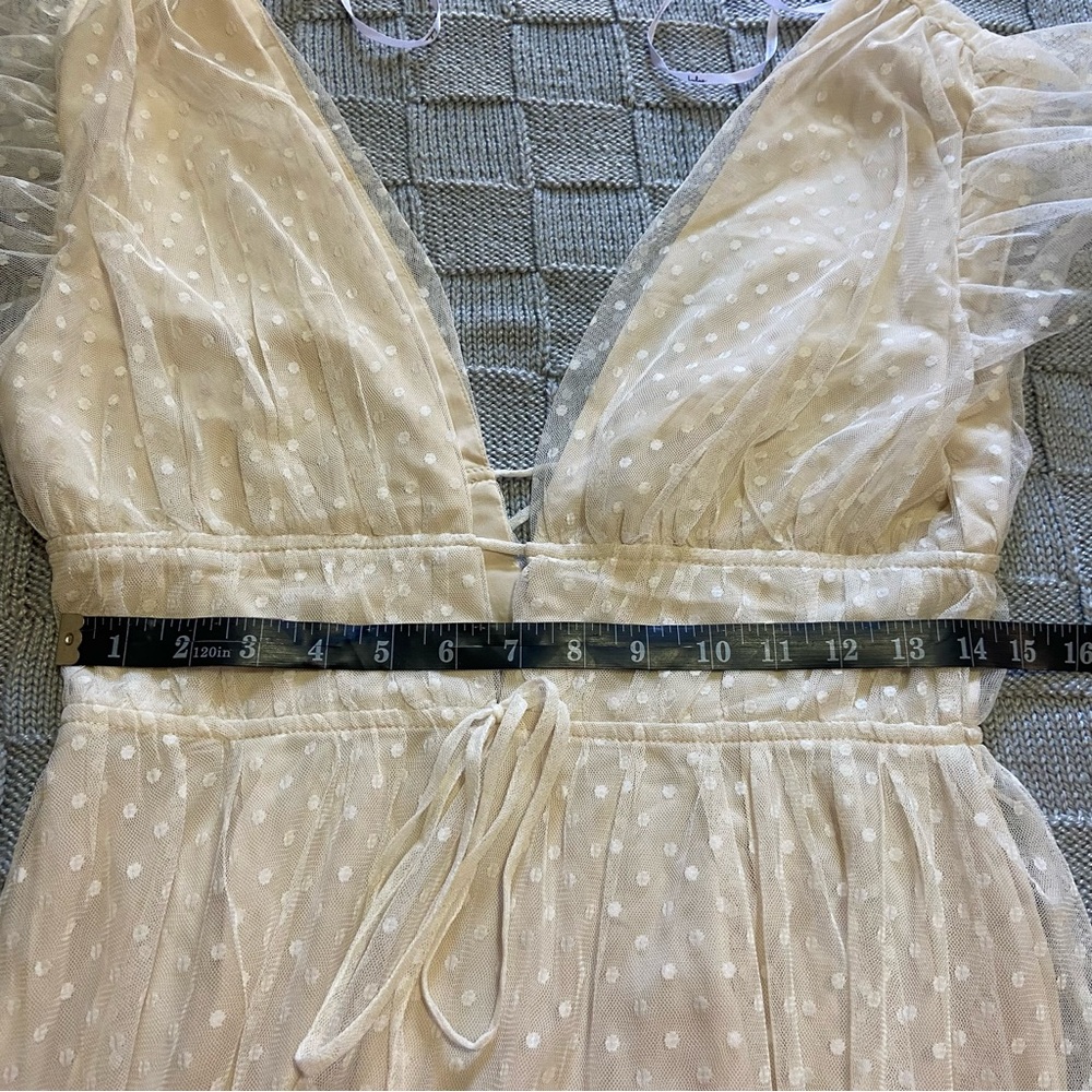 Lulu's Cream Polka Dot Midi Dress - Picture 8 of 11